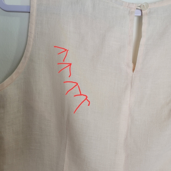 Liz Claiborne Minimalist Light Peach Linen Tank Top Blouse S - Picture 6 of 6